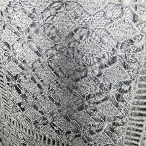 Abercrombie & Fitch Mixed-Stitch Eyelet Lace Mini Dress in Pale Blue Size M - Picture 4 of 7